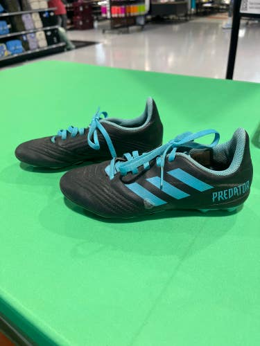 Black & Teal Used Youth Boys Adidas Molded Cleats 2 1/2