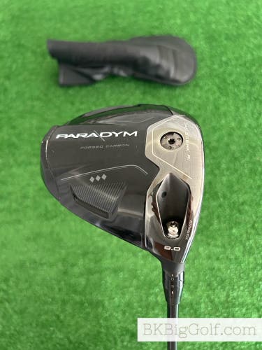 Callaway Paradym Black Triple Diamond 9.0 Driver + Headcover / Stiff