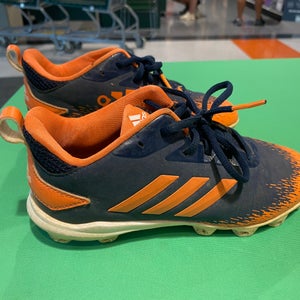 Blue Used Size 4.0 (Women's 5.0) Youth Kid's Adidas Low Top Footwear Molded Cleats (A R6 S3 L2)