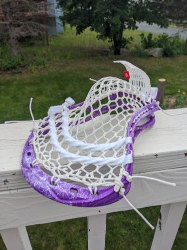 New Attack & Midfield Maverik Strung Tactik 3.0 Head Spackle Dyed Purple and White