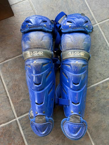 Blue Used Adult All Star System 7 Catcher's Leg Guard