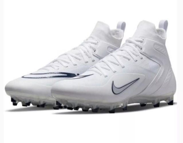 Nike Alpha Huarache 8 Elite White Navy Lacrosse Cleats men’s size 7.5  *NEW*