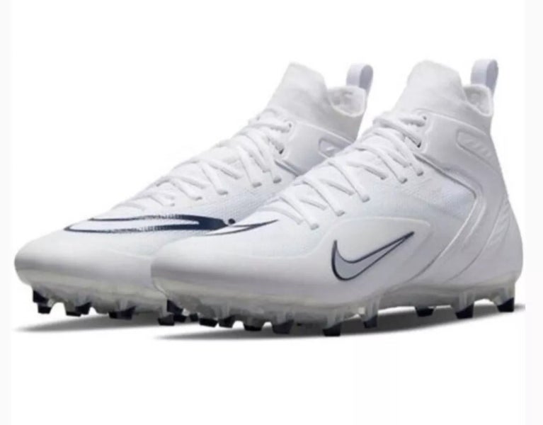 Nike Alpha Huarache 8 Elite White Navy Lacrosse Cleats men’s size 7.5 *NEW*
