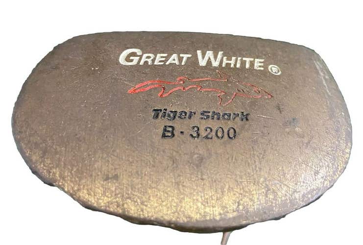 Tiger Shark Great White B-3200 Mallet Putter RH Steel 34.5" Nice Jumbo Grip