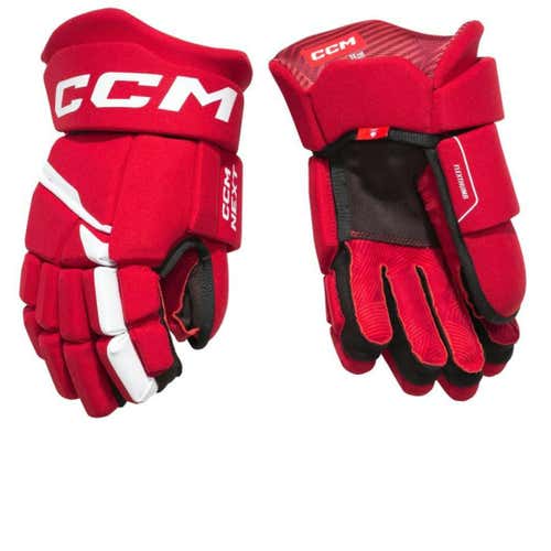 New Next Hockey Gloves Jr Rd Wh 12"