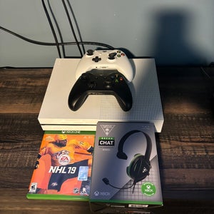 Xbox One S 2 Controllers 1 Game 1 Headset. Used In Very Good Condition