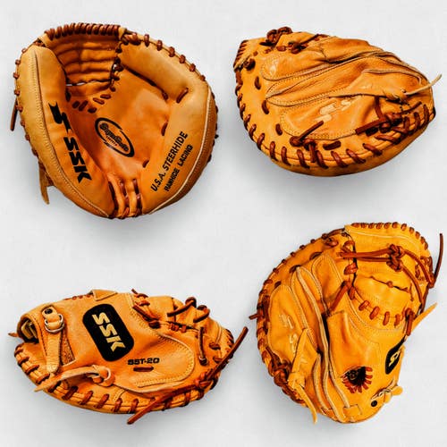 SSK SST-20 Super Soft Leather RHT Catcher's Mitt - Relaced and Game Ready!