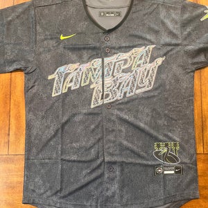 Tampa Bay Rays City Connect MLB Baseball Jersey Charcoal Black medium