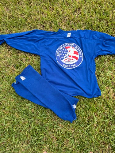 Blue Used Large Men's Athletic Knit Jersey