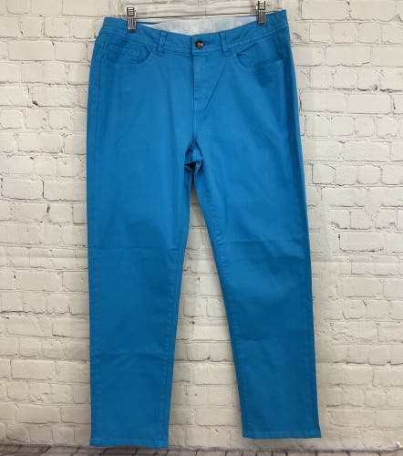 Peter Millar Adult Womens LF15B10 Size 8 Turquoise Cotton Golf Pants NWT