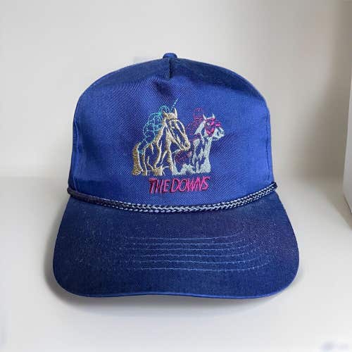 Vintage The Downs Horse Racing Race Track Snapback Hat Cap 90s