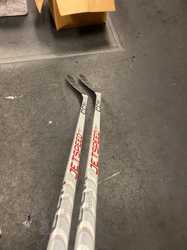 Senior Left handed CCM jetspeed ft5 pro white p92 75 flex