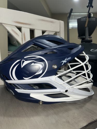 Penn State Lacrosse Game Worn Matte Blue Maverik XRS Helmet