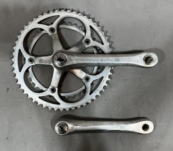 Vintage Sugino GP 170mm 52/40 Silver Aluminum Double Crankset +Dust Caps