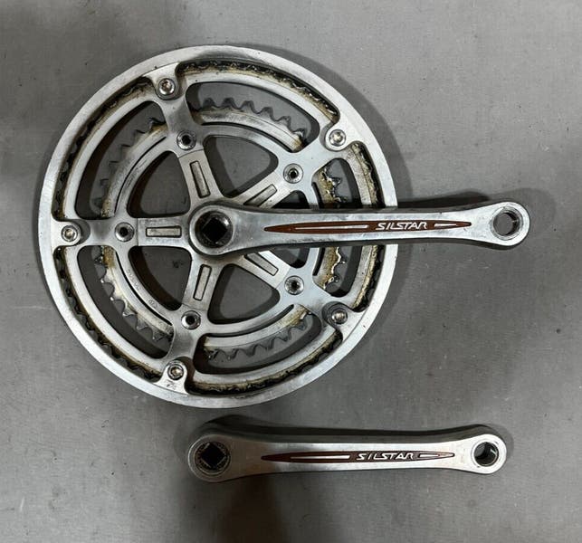 Vintage SR Sakae Silstar 170mm 52/40 Silver Aluminum Road
