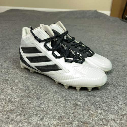 Adidas Boys Football Cleats 5.5 White Black Shoe Lacrosse Freak Carbon Mid Kids