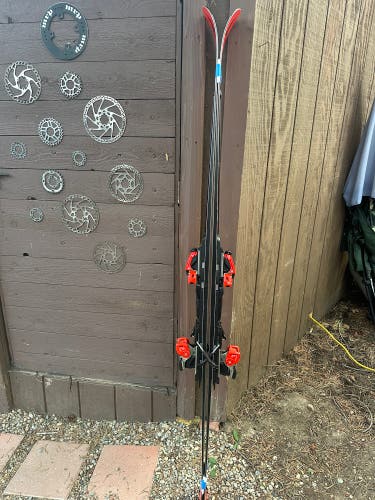 Used Atomic Redster 155 SL and 187 GS Racing Skis With Bindings