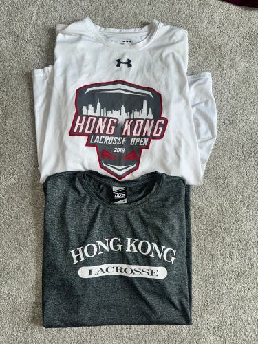 2 Hong Kong lacrosse Shirts Under Armour Large