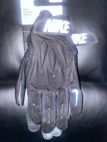 Nike D-TACK 7.0 Football Gloves, Black, Adult Large, NEW $70!!