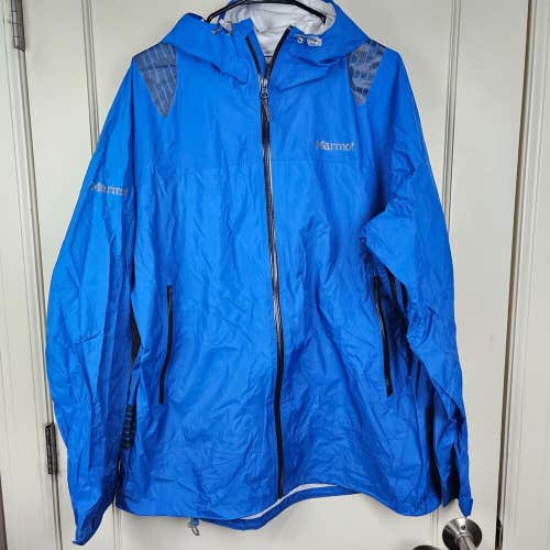 Marmot Super Mica Men's Size: XXL Shell Waterproof Rain Jacket Blue Hiking Camp
