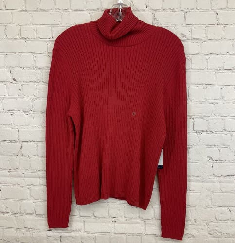 Splendor Adult Womens 5443 Large Red Turtle Neck Cable Knit Sweater NWT