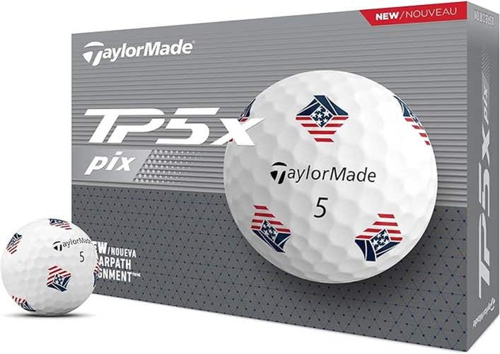 Taylor Made TP5x Pix Golf Balls (USA, 12pk) 1dz 2024 NEW