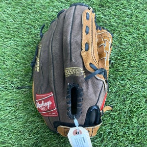 Brown Used Kid Pitch (9YO-13YO) Rawlings Right Hand Throw Pitcher's Baseball Glove 10.5"