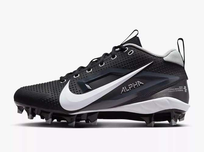 new men's 12 Nike Alpha Menace 4 Varsity Football Cleats Black FN0027-001