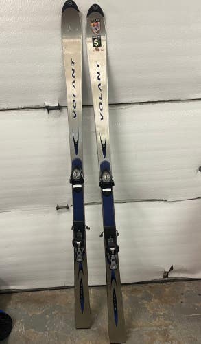 Used Unisex 175 cm Epic Volant Skis With Bindings, 46" Salomon Poles & Bag