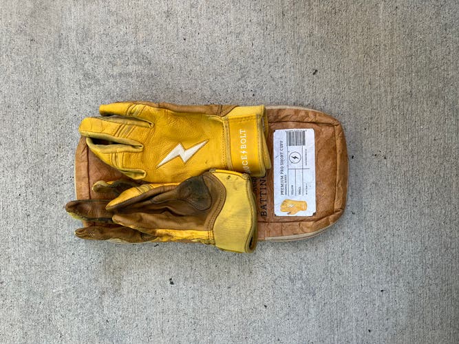 Yellow Bruce Bolt Batting Gloves