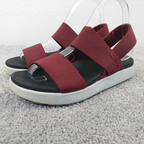 Keen Elle Backstrap Sandals Women 7 Shoe Red Burgundy Comfort Slingback Platform