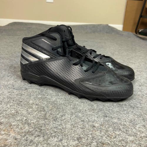 Adidas Mens Football Cleat 16 Black Silver Lacrosse Shoe Mid Ironskin Sports