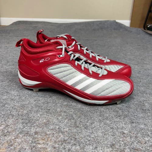 Adidas Mens Baseball Cleat 15 Red Gray AST Ryan Howard Mid Metal Softball C4