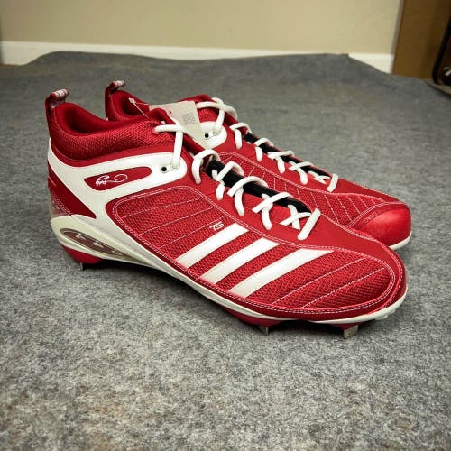 Adidas Mens Baseball Cleat 15 Red Gray AST Ryan Howard Mid Metal Softball D6