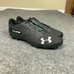 Under Armour Mens Football Cleat 12.5 Black Green Shoe Lacrosse Nitro Low Sport