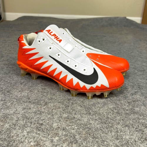 Nike Mens Football Cleat 11 White Orange Shoe Lacrosse Alpha Menace Low Sports ^