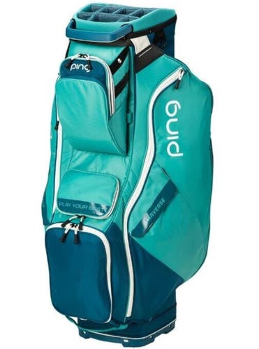 PING Womens 2023 Traverse Golf Cart Bag 14-Way Divider Teal/White NWT #96395