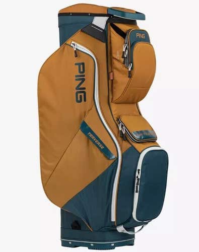 PING Traverse 214 Golf Cart Bag 14-Way Divider Tan/Buck NWT #96384