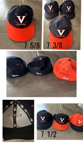 7 University Of Virginia / UVA Team Issued New Era Baseball Hats