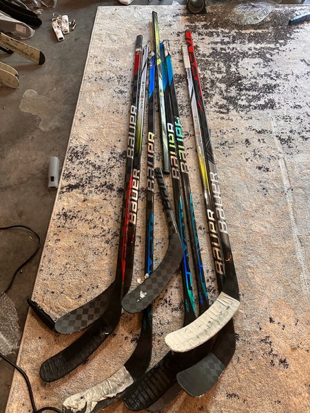 8 Broken Right Handed Hockey Sticks