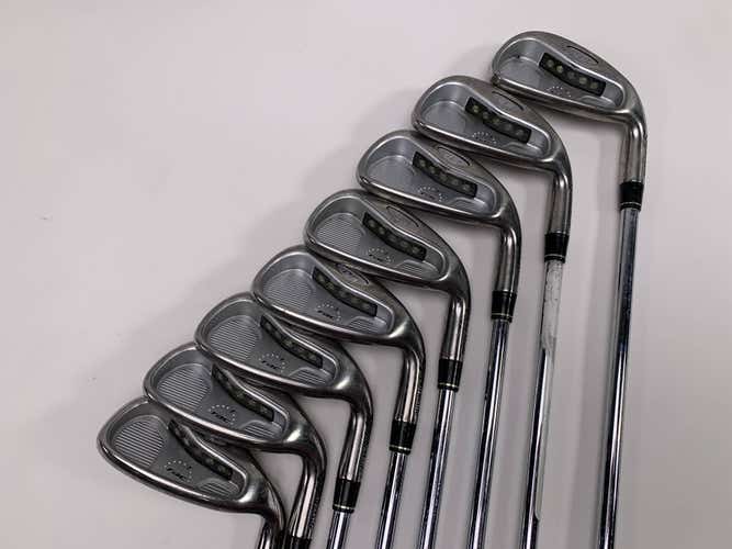 TaylorMade Rac OS 2005 Iron Set 4-PW+GW T-Step Ultralite 90g Stiff Steel Mens RH