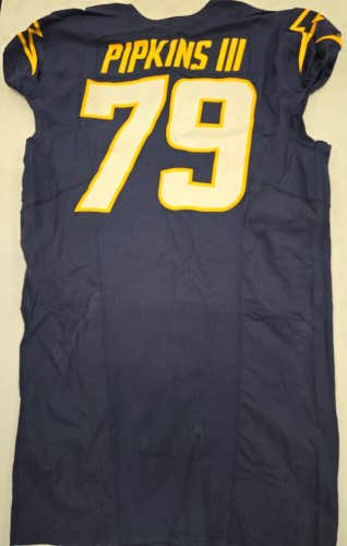 Los Angeles Chargers TREY PIPKINS III Game Used JERSEY 11-26-23 vs Ravens
