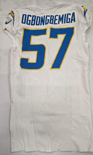 Los Angeles Chargers OGBONGBEMIGA Game Used Football JERSEY 12-31-23 vs Broncos