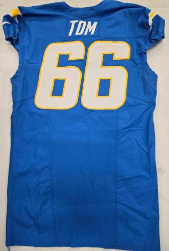 Los Angeles Chargers CAMERON TOM Game Used Football JERSEY 1-7-24 vs Chiefs