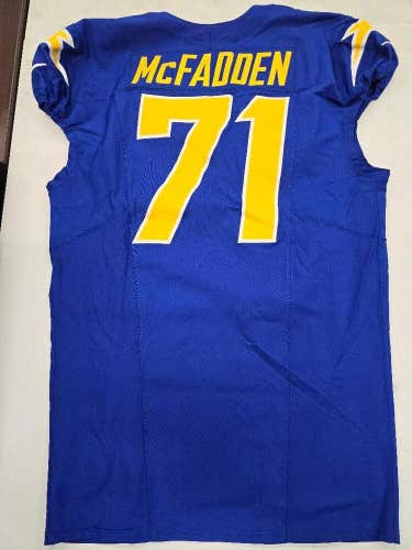 Los Angeles Chargers JORDAN McFADDEN Game Used JERSEY 12-10-23 vs Broncos