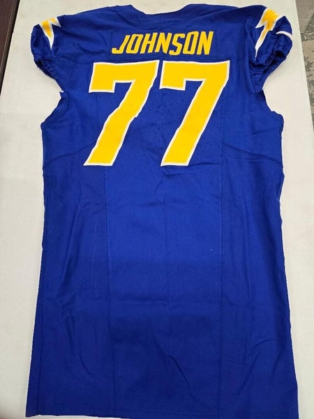 Los Angeles Chargers ZION JOHNSON Game Used Football JERSEY 12-10-23 vs Broncos