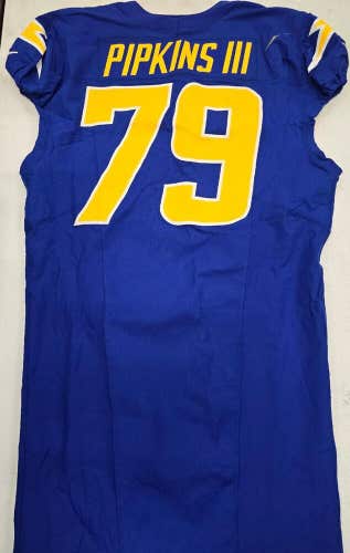 Los Angeles Chargers TREY PIPKINS Game Used Football JERSEY 12-10-23 vs Broncos