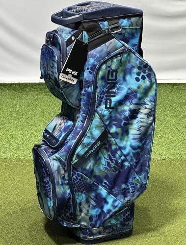 PING Traverse 214 Golf Cart Bag 14-Way Divider Blue Pontus Kryptek NWT #96388