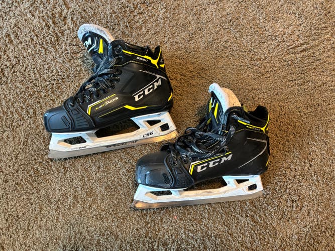 Used Intermediate CCM Super Tacks 9380 Hockey Goalie Skates 6.5