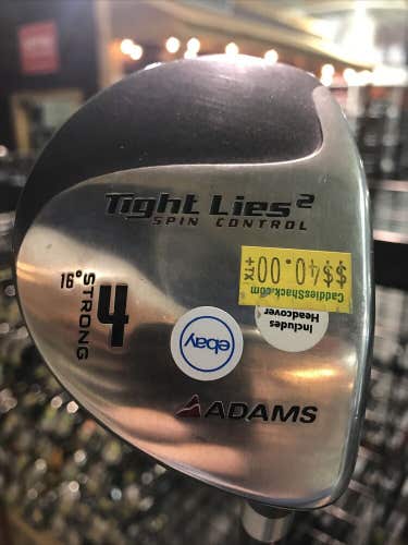 Adams Tight Lies Spin Control 16° Golf 4 Wood Tight Lies Regular Graphite Shaft